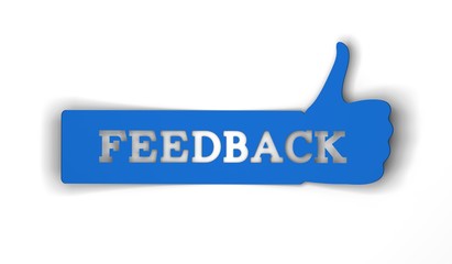 Feedback thumbs up social media banner