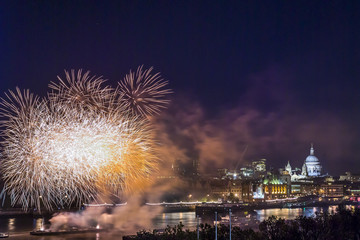 Fireworks in London on 5th November on the Guy Fawkes night. 