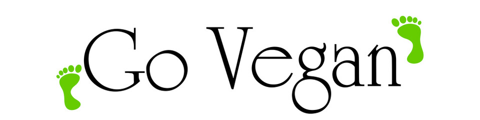 Vector illustration inscription go vegan.