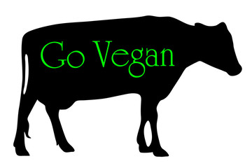 Vector silhouette of cow.