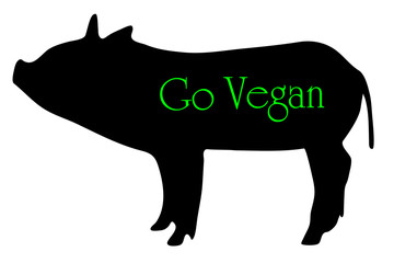 Vector silhouette of pig.