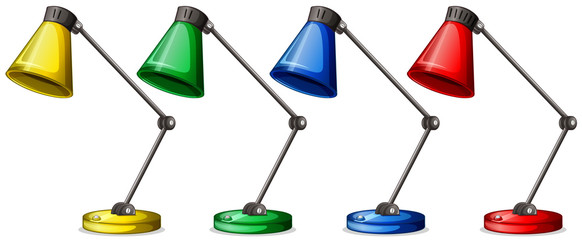 Table lamps in four colors