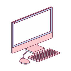 tech computer screen keyboard mice minimalist vector illustration