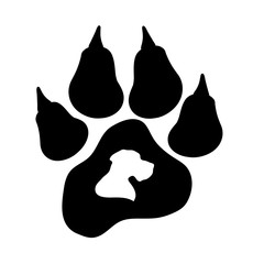 Vector silhouette of dog's paw.