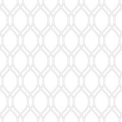 Seamless ornament. Modern geometric pattern with repeating light silver wavy lines