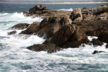 C&ocirc;te rocheuse en Bretagne, saint-Gu&eacute;nol&eacute;,Pors carn