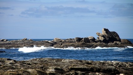 Côte rocheuse en Bretagne, saint-Guénolé,Pors carn