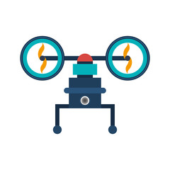 drone with support and two airscrew vector illustration