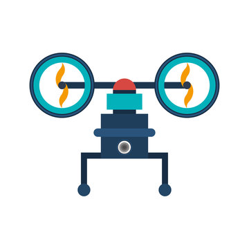 recommend clip art: drone with support and two airscrew vector illustration