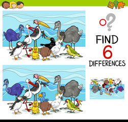 differences game with birds