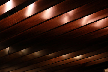 wooden ceiling with lighting