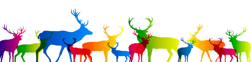 Bannière rennes colorés