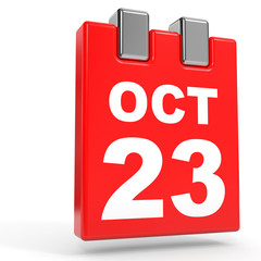 October 23. Calendar on white background.