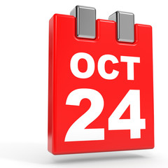 October 24. Calendar on white background.