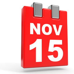 November 15. Calendar on white background.