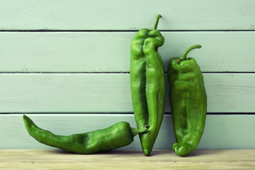 raw green peppers