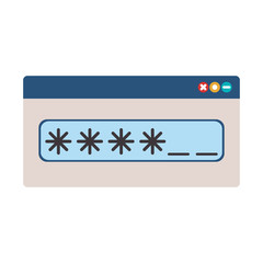 Password text box with key vector illustration