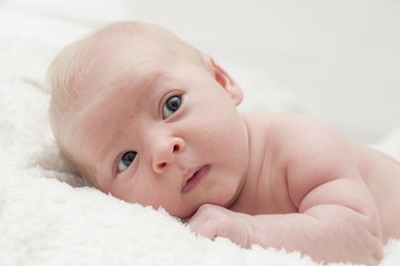 Cute adorable newborn baby portrait