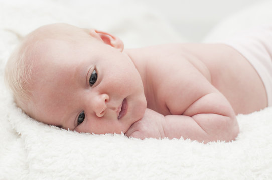 Cute adorable newborn baby portrait