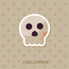 Skull vector icon. Halloween sticker