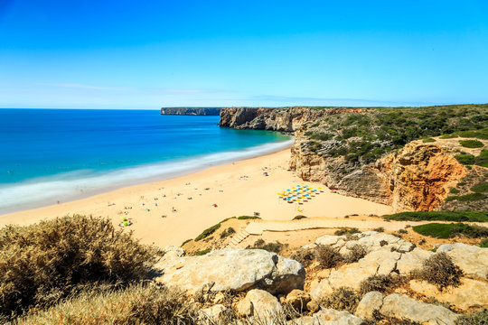 Beliche Beach next to Sagres, Saint Vincent Cape, Portugal