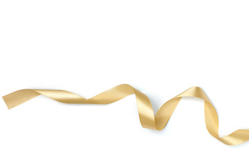Golden ribbon collection isolated on white