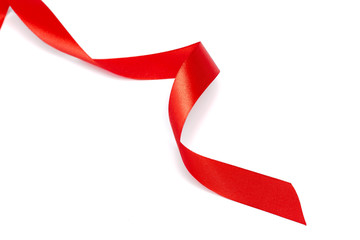Red ribbon collection isolated on white