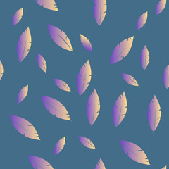 Fototapeta premium Feathers pattern for fashion design (hippie, boho style). repeat