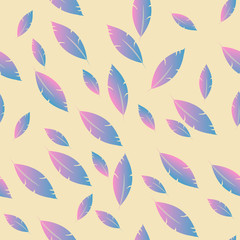 Feathers pattern for fashion design (hippie, boho style). repeat