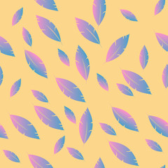 Feathers pattern for fashion design (hippie, boho style). repeat