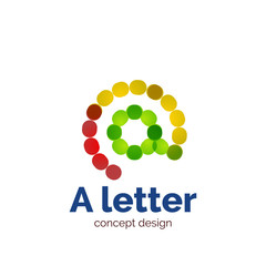 Vector modern minimalistic dotted letter concept logo