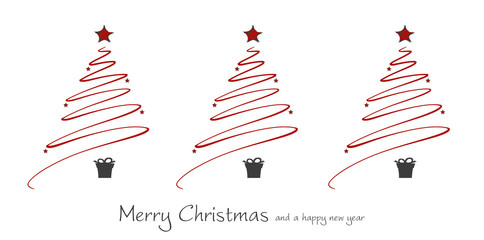 Weihnachtskarte mit Weihnachtsb?umen | Merry Christmas