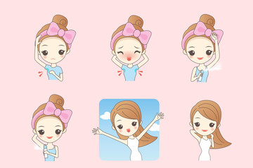 woman applying deodorant on underarm