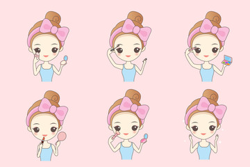 Cartoon woman make up