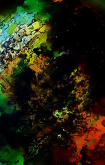 abstract colorful background with spots and linear structutes, computer graphic design.