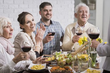 Family members at the dinner