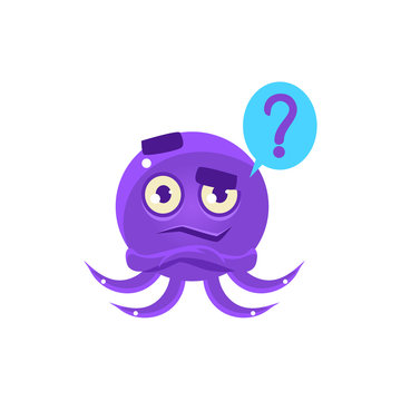 Funny Octopus Raising Eyebrow Emoji