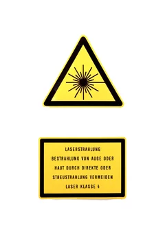 Warning Sign from the Danger of Class 4 Laser in German Stock Photo | Adobe  Stock