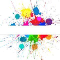 Vector Banner With Bright Ink Color Blots