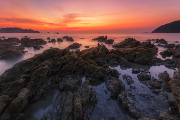 Obraz premium Thailand travel Koh Payam Popular tourist Beautiful Sunset stone