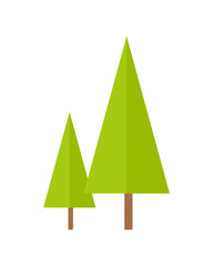 Trees Vector Illustration in Flat Design.  