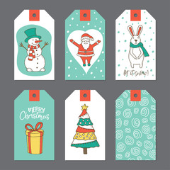 Christmas cute gift tags set