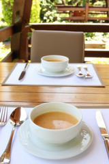 Two bowl of soup
