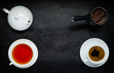 Tea and Coffee with Copy Space