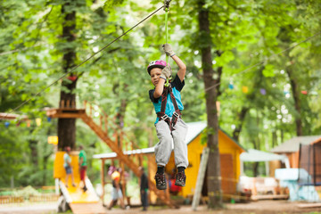 Child in a adventure playground