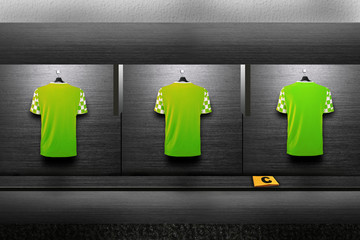football shirt on changing room