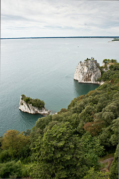The old castle of duino watch the Gulf of Trieste. Italy.