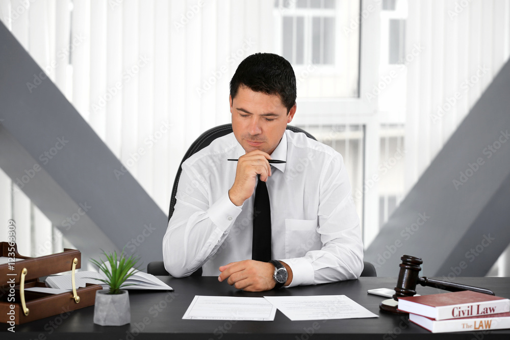 Wall mural Man working in modern office