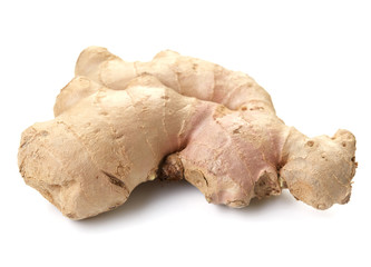 fresh ginger on white bakground