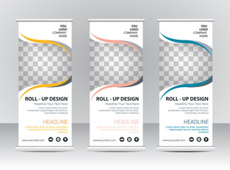 Roll up banner stand template design